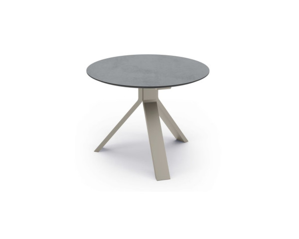 Beistelltisch Freddie Ø 55 cm Aluminium greige Tischplatte Silverstar 2.0 Zement - bowi.ch