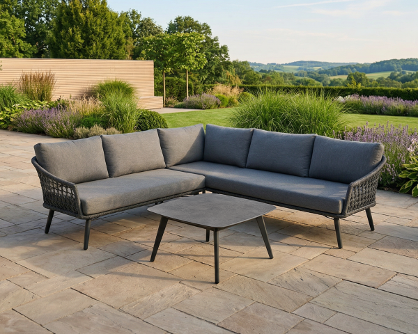 Garten Lounge Waltz L-Form Rope Anthrazit - bowi.ch