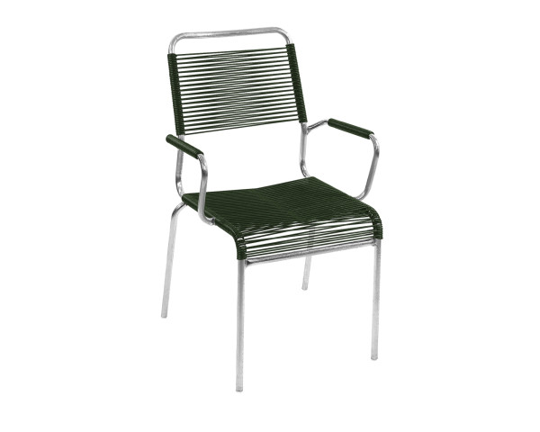 Schaffner Comdort-Sessel Rigi mit Armlehne Spaghetti Tannengrün / Feuerverzinkt - bowi.ch