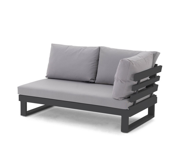 Garten Lounge Ibiza Endeinheit mit Armlehne Lava/Mist Grey Freistehend - bowi.ch