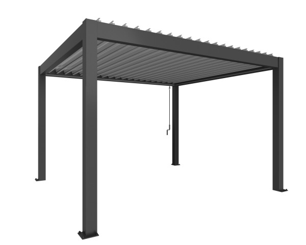Pergola Gr. 4 x 3,5 dunkelgrau-metallic/weiss - bowi.ch