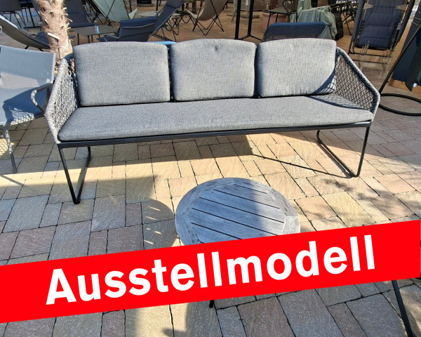 Kufenbank 3-Sitzer Odea mit Beistelltisch Aluminium schwarz matt - bowi.ch