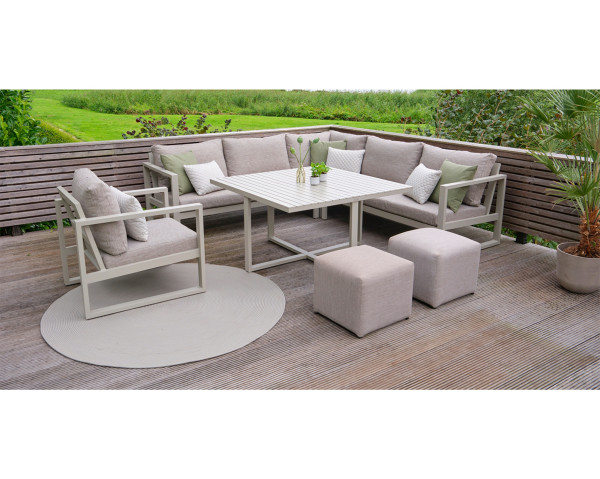 Garten Lounge Dining Set Orleans Beige gross - bowi.ch