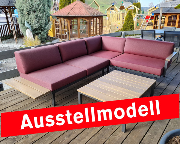 Ausstellmodell Garten Lounge Sylt Set Burgund - bowi.ch