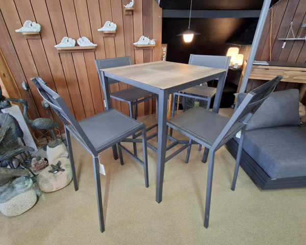 Gartenbar Set One 80 HPL Country Wood / Anthrazit - bowi.ch