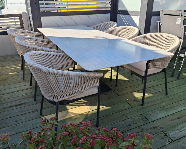 Gartentisch Set Glarus Mollis - Santorini 240 cm Marmorio / Anthrazit - bowi.ch