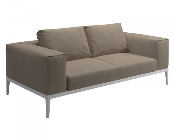 Garten Lounge Sofa gepostert wasserfest Grid Aluminium weiss - bowi.ch