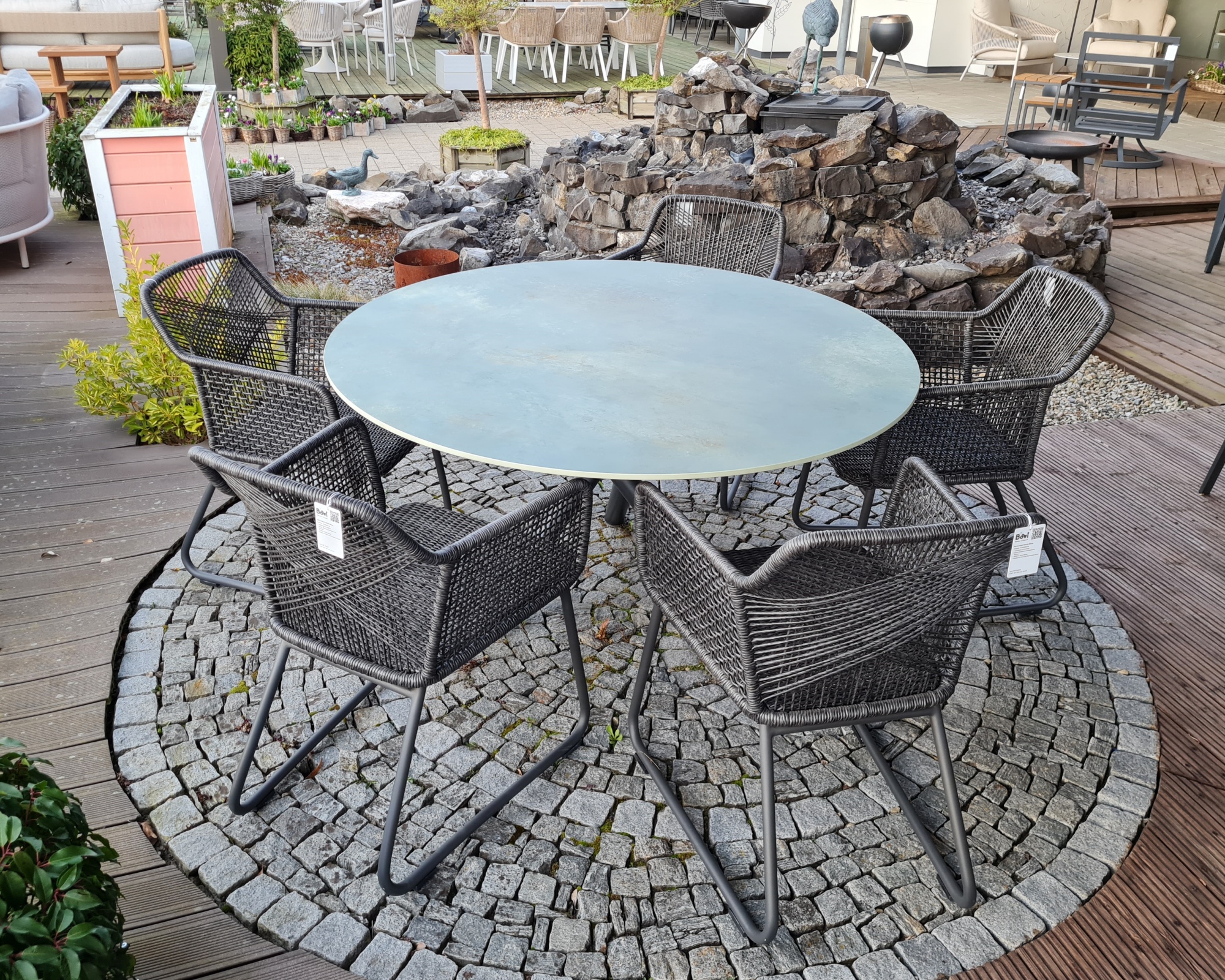 Outdoor Tisch Set Tubo Camilo Rund 140 cm