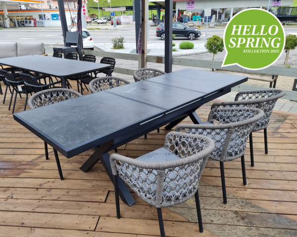 Gartentisch Set Sedona Remo Auszug 180/240 x 100 cm Gartentisch Set Sedona Remo Auszug 180/240 x 100 cm - bowi.ch