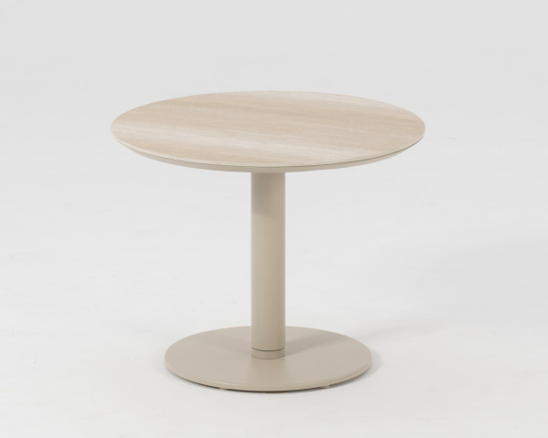 Beistelltisch Garten Heli Ø 60 Light Taupe höhenverstellbar 46.5-66.5 cm - bowi.ch