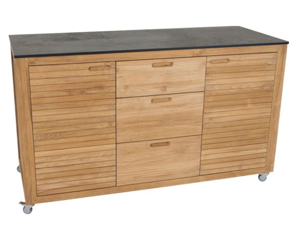 Elma Sideboard 150 Teak Smoky geschlossen 3 Schubladen und 2 Türen Stern - bowi.ch