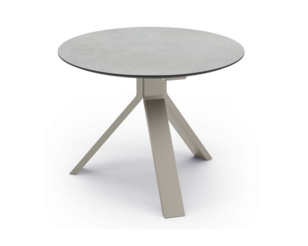 Beistelltisch Freddie Ø 60 cm Aluminium greige Tischplatte Silverstar 2.0 Quartz - bowi.ch