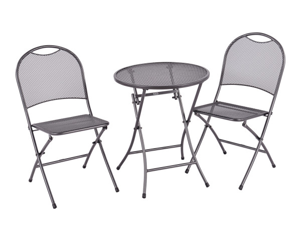Gartentisch Set Cafe Latte mit 2 klappbaren Stühlen - bowi.ch