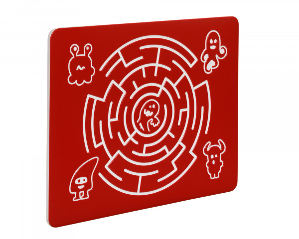 Spielwand Labyrint Rund, Farbe Rot - bowi.ch