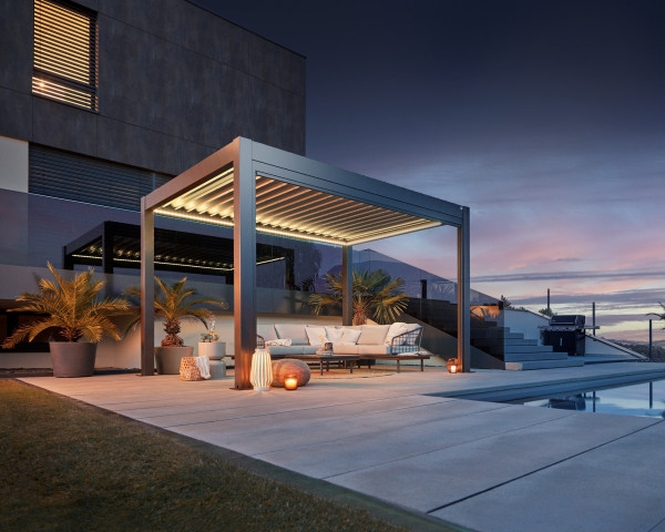 Biohort LED-Beleuchtung für Pergola Gr. 4,5x3,5 / 5x3 / 5x3,5 / 5,5x3 warmweiß - bowi.ch