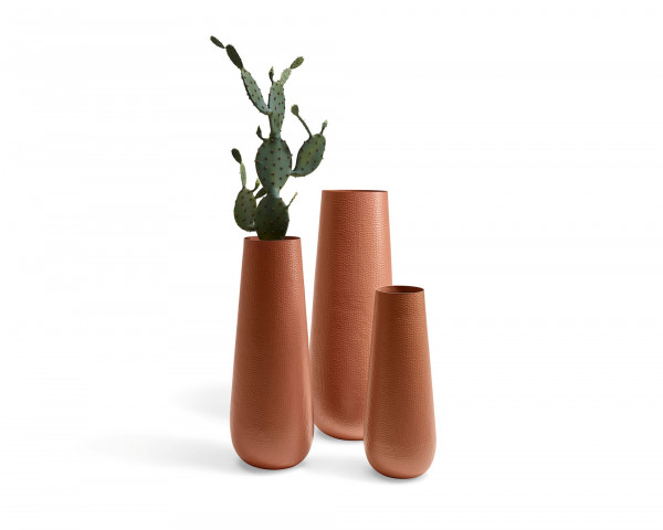 3er Set Outdoor-Vase Vasi in Terra Coral Aluminium SUNS - bowi.ch