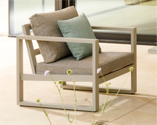 Garten Lounge Sessel Dining Orleans Taupe / Boucle Sand - bowi.ch