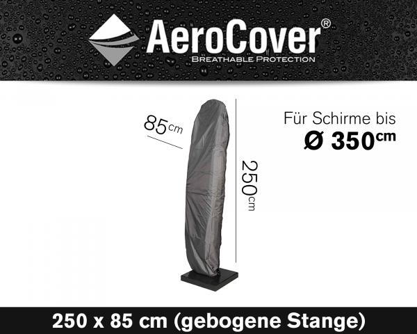 Schutzhülle für Ampelschirme AeroCover® gebogen in Grösse von 250 x 85 cm - bowi.ch
