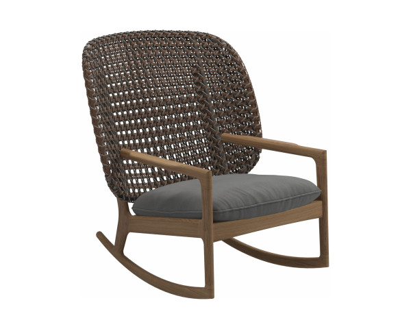 Garten Lounge Kay Schaukelstuhl HL Gloster Geflecht Brindle Kissen Blend Fog - bowi.ch