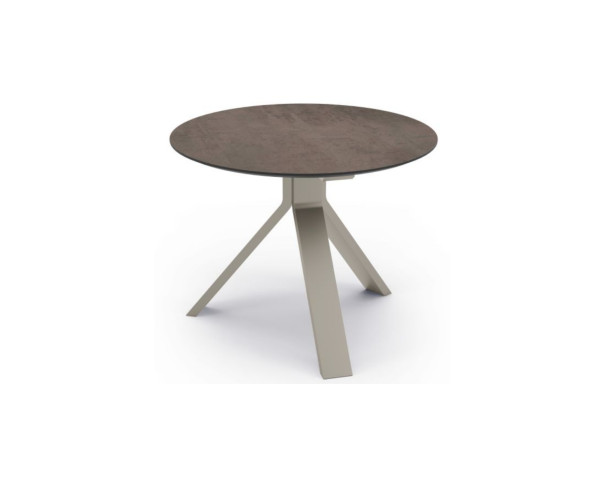 Beistelltisch Freddie Ø 55 cm Aluminium greige Tischplatte Silverstar 2.0 Smoky - bowi.ch