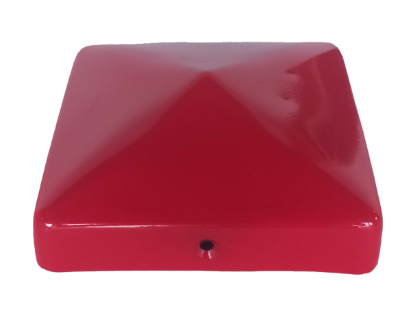 Pfostenabdeckung 120 x 120 mm aus Metall gepulvert Rot - bowi.ch