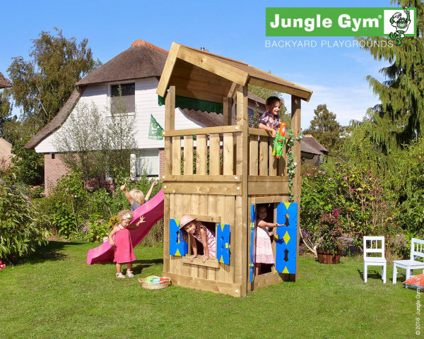 Spielturm Home mit Playhouse Modul Jungle Gym im Garten - bowi.ch