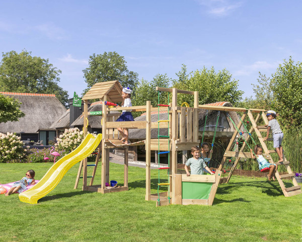 Spielturm Voyager mit Climb Frame 200 2-teilig Jungle Gym im Garten Rutschbahn Gelb - bowi.ch