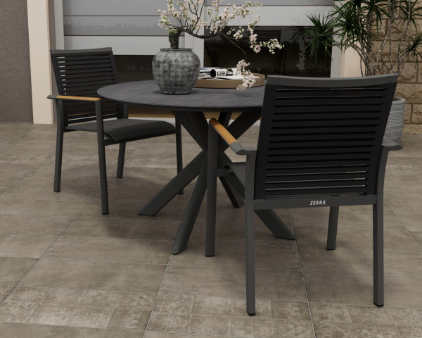 Gartentisch Mantis Ø 120 cm Shadow / Graphite - bowi.ch