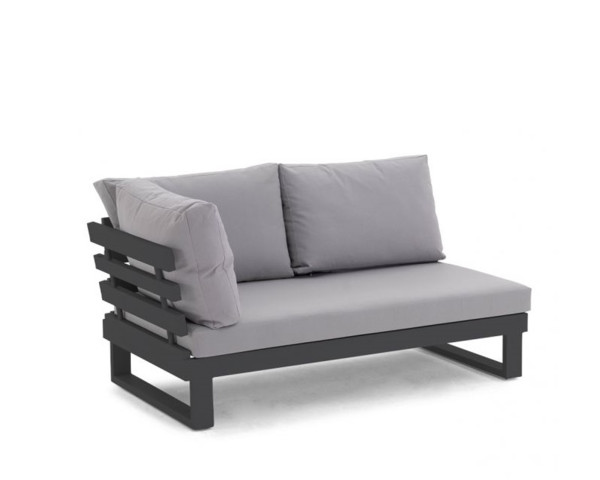 Garten Lounge Ibiza Endeinheit mit Armlehne Lava/Mist Grey Freistehend - bowi.ch