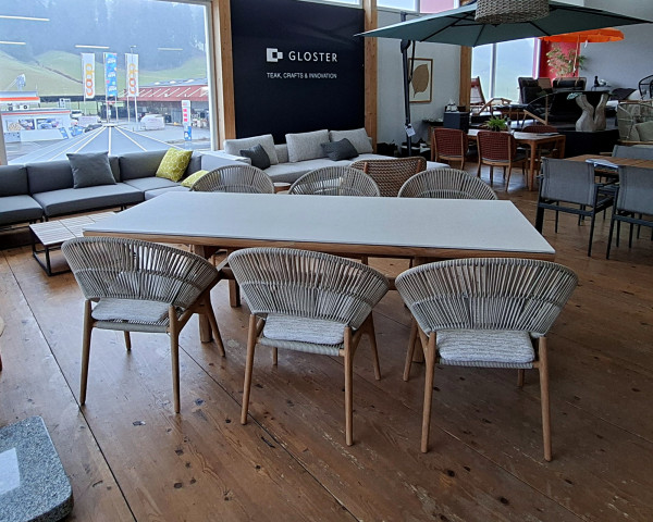 Gartentisch Set Rail - Bora Umber / Verona Teakholz Gloster - bowi.ch