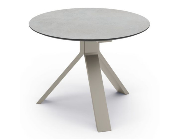 Beistelltisch Freddie Ø 65 cm Aluminium greige Tischplatte Silverstar 2.0 Quartz - bowi.ch