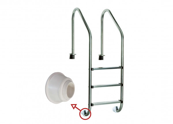 Innenbeckenleiter Comfort V2A - 4 Stufen - Gelenkfuss - bowi.ch