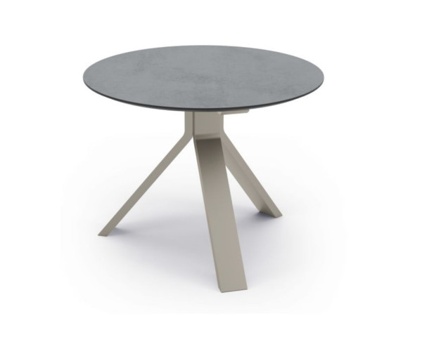 Beistelltisch Freddie Ø 60 cm Aluminium greige Tischplatte Silverstar 2.0 Zement - bowi.ch