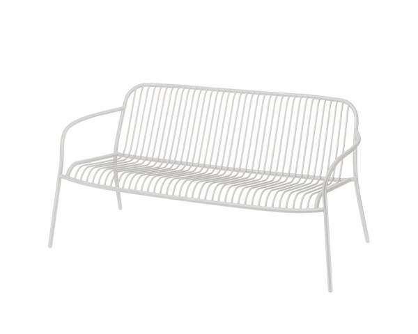 Garten Loungebank YUA WIRE Silk Gray Blomus freistehend Seitenansicht - bowi.ch