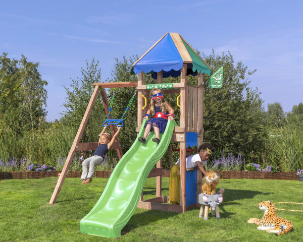 Spielturm Cirque mit Climb Frame 200 1-teilig Jungle Gym im Garten Rutschbahn Hellgrün - bowi.ch