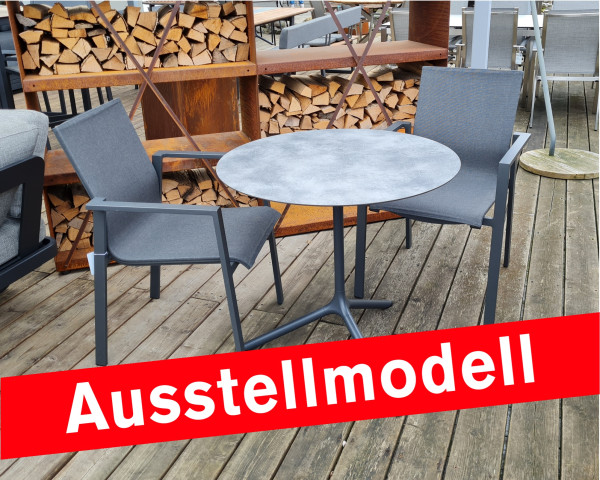 Ausstellmodell Gartentisch Set Rund Tripe Trend - bowi.ch