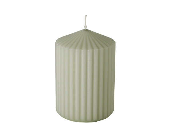 Stumpenkerze Rillea10 cm Hellgürn / Mint boltze - bowi.ch