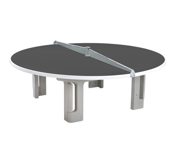 Tischtennistisch rund Polymerbeton Anthrazit freigestellt - bowi.ch
