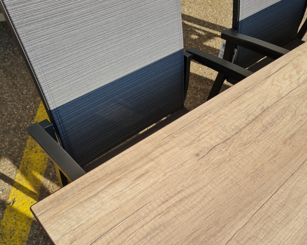 Gartentisch Allround HPL Country Wood / matt Schwarz - bowi.ch