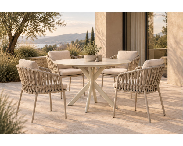 Gartentisch Set 4er Mantis - Ares Dune Rund - bowi.ch