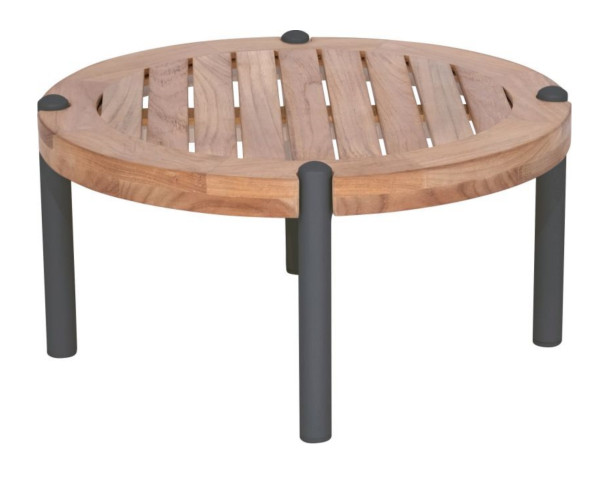 Beistelltisch Garten Taro Ø 55 / H 28 cm Teakholz Anthrazit von Stern - bowi.ch