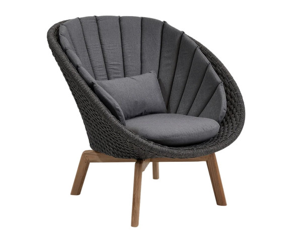 Garten Lounge Sessel Peacock Dark Grey geschürt - bowi.ch