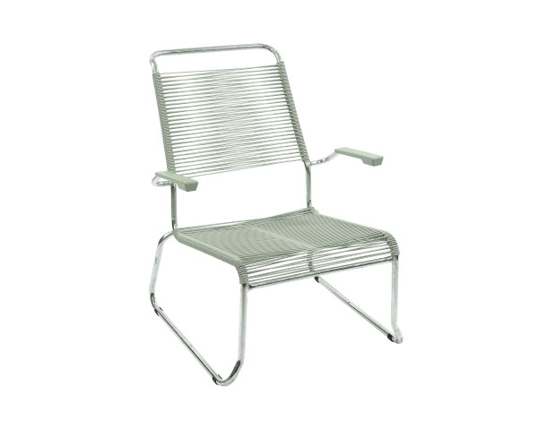 Lounger Säntis Kufen HL Spaghetti mit Armlehne Pastellgrün / Feuerverzinkt Schaffner - bowi.ch