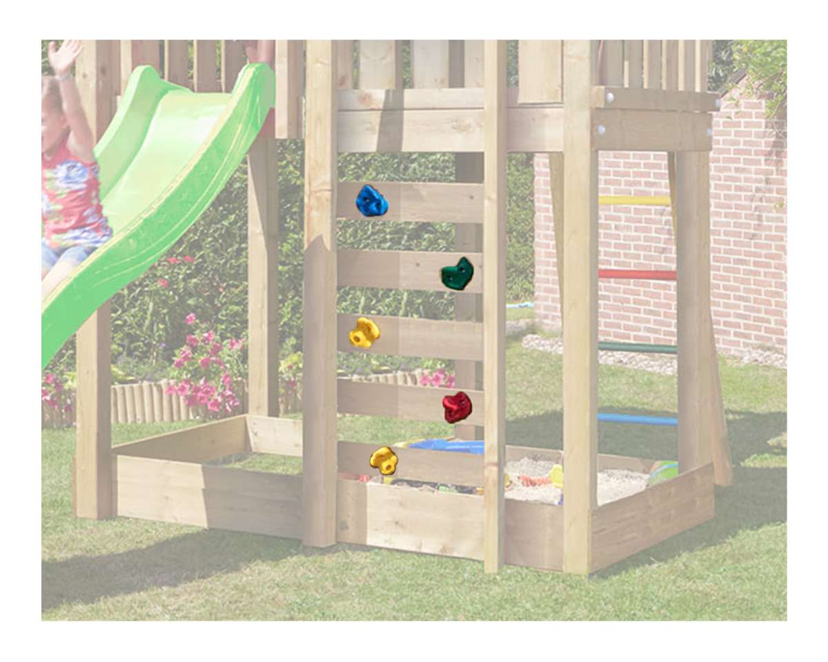 ALPIDEX Klettergriff-Set (35 Stück) – Größen L, M, S, Wetterfest, Für Wandfläche 3–5 M²
