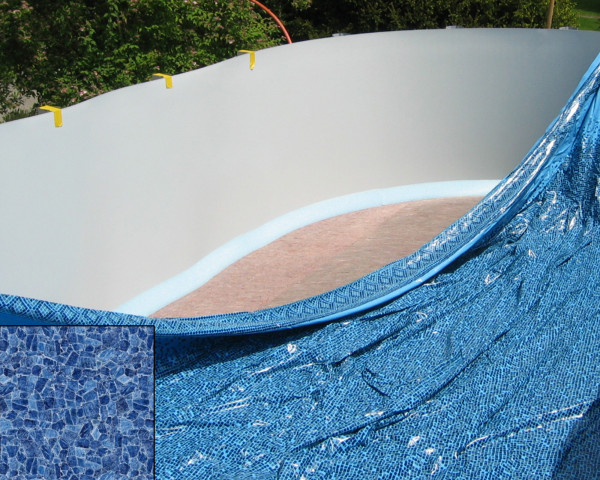 Poolfolie 0.6 mm oval - 6.4x3.05 m, H 1.35 m, Pompei blau - EB - bowi.ch