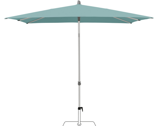 ALU-SMART 250 x 200 cm Ocean Glatz Sonnenschirm ohne Sockel - bowi.ch