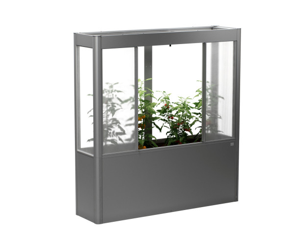 Gewächshausaufsatz Florentina zu Hochbeet Gr. 2x0,5 quarzgrau-metallic - bowi.ch