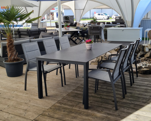 Gartentisch Set Basso Lutz Auszug 220 Keramik Eter Anthrazit - bowi.ch