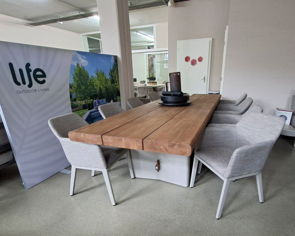 Gartentisch Set Fitz Roy - Nuna Beige Teakholz 310 LIFE - bowi.ch