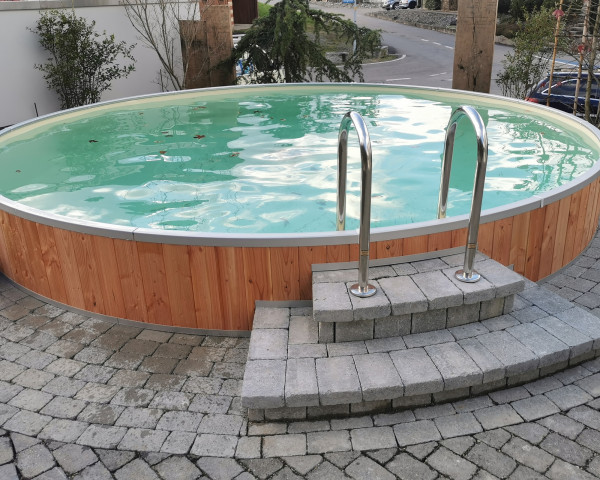 Swimming Pool FUN WOOD H:1.50, Ø 3.00m - sand - bowi.ch